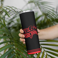 Bowling Team Skinny Tumbler Red and Black Strike Graphic and Custom Name Section - Wonder Print Shop