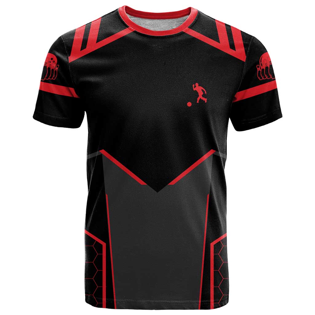 Bowling Team T Shirt Red and Black Strike Graphic and Custom Name Section - Wonder Print Shop