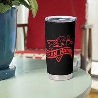 Bowling Team Tumbler Cup Red and Black Strike Graphic and Custom Name Section - Wonder Print Shop