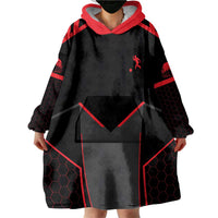 Bowling Team Wearable Blanket Hoodie Red and Black Strike Graphic and Custom Name Section - Wonder Print Shop
