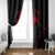 Bowling Team Window Curtain Red and Black Strike Graphic and Custom Name Section - Wonder Print Shop
