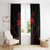 Bowling Team Window Curtain Red and Black Strike Graphic and Custom Name Section - Wonder Print Shop