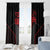 Bowling Team Window Curtain Red and Black Strike Graphic and Custom Name Section - Wonder Print Shop