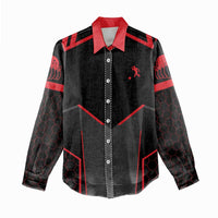 Bowling Team Women Casual Shirt Red and Black Strike Graphic and Custom Name Section - Wonder Print Shop