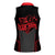 Bowling Team Women Sleeveless Polo Shirt Red and Black Strike Graphic and Custom Name Section - Wonder Print Shop