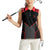 Bowling Team Women Sleeveless Polo Shirt Red and Black Strike Graphic and Custom Name Section - Wonder Print Shop