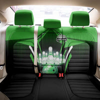 Bowling Team Design Back Car Seat Cover Green Strike Graphic and Custom Name Shield Accent - Wonder Print Shop