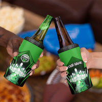 Bowling Team Design 4 in 1 Can Cooler Tumbler Green Strike Graphic and Custom Name Shield Accent - Wonder Print Shop
