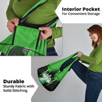Bowling Team Design Grocery Bag Green Strike Graphic and Custom Name Shield Accent - Wonder Print Shop