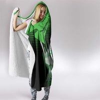 Bowling Team Design Hooded Blanket Green Strike Graphic and Custom Name Shield Accent - Wonder Print Shop