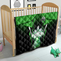 Bowling Team Design Quilt Green Strike Graphic and Custom Name Shield Accent - Wonder Print Shop