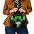 Bowling Team Design Shoulder Handbag Green Strike Graphic and Custom Name Shield Accent - Wonder Print Shop