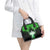 Bowling Team Design Shoulder Handbag Green Strike Graphic and Custom Name Shield Accent - Wonder Print Shop