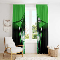 Bowling Team Design Window Curtain Green Strike Graphic and Custom Name Shield Accent - Wonder Print Shop