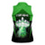 Bowling Team Design Women Sleeveless Polo Shirt Green Strike Graphic and Custom Name Shield Accent - Wonder Print Shop