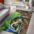 Personalized Bass Fishing Design Area Rug Leaping Fish Graphic and Camouflage Green Water Splash Print - Wonder Print Shop