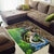 Personalized Bass Fishing Design Area Rug Leaping Fish Graphic and Camouflage Green Water Splash Print - Wonder Print Shop