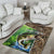 Personalized Bass Fishing Design Area Rug Leaping Fish Graphic and Camouflage Green Water Splash Print - Wonder Print Shop