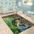Personalized Bass Fishing Design Area Rug Leaping Fish Graphic and Camouflage Green Water Splash Print - Wonder Print Shop
