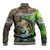 Personalized Bass Fishing Design Baseball Jacket Leaping Fish Graphic and Camouflage Green Water Splash Print - Wonder Print Shop