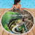 Personalized Bass Fishing Design Beach Blanket Leaping Fish Graphic and Camouflage Green Water Splash Print - Wonder Print Shop