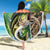 Personalized Bass Fishing Design Beach Blanket Leaping Fish Graphic and Camouflage Green Water Splash Print - Wonder Print Shop