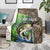 Personalized Bass Fishing Design Blanket Leaping Fish Graphic and Camouflage Green Water Splash Print - Wonder Print Shop