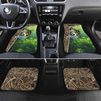 Personalized Bass Fishing Design Car Mats Leaping Fish Graphic and Camouflage Green Water Splash Print - Wonder Print Shop