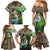 Personalized Bass Fishing Design Family Matching Mermaid Dress and Hawaiian Shirt Leaping Fish Graphic and Camouflage Green Water Splash Print - Wonder Print Shop