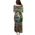 Personalized Bass Fishing Design Family Matching Puletasi and Hawaiian Shirt Leaping Fish Graphic and Camouflage Green Water Splash Print - Wonder Print Shop