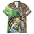 Personalized Bass Fishing Design Family Matching Short Sleeve Bodycon Dress and Hawaiian Shirt Leaping Fish Graphic and Camouflage Green Water Splash Print - Wonder Print Shop