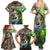 Personalized Bass Fishing Design Family Matching Summer Maxi Dress and Hawaiian Shirt Leaping Fish Graphic and Camouflage Green Water Splash Print - Wonder Print Shop