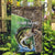 Personalized Bass Fishing Design Garden Flag Leaping Fish Graphic and Camouflage Green Water Splash Print - Wonder Print Shop