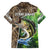 Personalized Bass Fishing Design Hawaiian Shirt Leaping Fish Graphic and Camouflage Green Water Splash Print - Wonder Print Shop