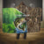 Personalized Bass Fishing Design Hooded Blanket Leaping Fish Graphic and Camouflage Green Water Splash Print - Wonder Print Shop