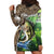 Personalized Bass Fishing Design Hoodie Dress Leaping Fish Graphic and Camouflage Green Water Splash Print - Wonder Print Shop