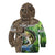Personalized Bass Fishing Design Kid Hoodie Leaping Fish Graphic and Camouflage Green Water Splash Print - Wonder Print Shop