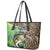Personalized Bass Fishing Design Leather Tote Bag Leaping Fish Graphic and Camouflage Green Water Splash Print - Wonder Print Shop