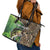 Personalized Bass Fishing Design Leather Tote Bag Leaping Fish Graphic and Camouflage Green Water Splash Print - Wonder Print Shop