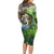 Personalized Bass Fishing Design Long Sleeve Bodycon Dress Leaping Fish Graphic and Camouflage Green Water Splash Print - Wonder Print Shop
