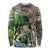 Personalized Bass Fishing Design Long Sleeve Shirt Leaping Fish Graphic and Camouflage Green Water Splash Print - Wonder Print Shop