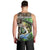 Personalized Bass Fishing Design Men Tank Top Leaping Fish Graphic and Camouflage Green Water Splash Print - Wonder Print Shop