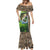 Personalized Bass Fishing Design Mermaid Dress Leaping Fish Graphic and Camouflage Green Water Splash Print - Wonder Print Shop