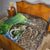 Personalized Bass Fishing Design Quilt Leaping Fish Graphic and Camouflage Green Water Splash Print - Wonder Print Shop