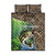 Personalized Bass Fishing Design Quilt Bed Set Leaping Fish Graphic and Camouflage Green Water Splash Print - Wonder Print Shop
