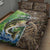 Personalized Bass Fishing Design Quilt Bed Set Leaping Fish Graphic and Camouflage Green Water Splash Print - Wonder Print Shop