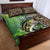 Personalized Bass Fishing Design Quilt Bed Set Leaping Fish Graphic and Camouflage Green Water Splash Print - Wonder Print Shop