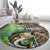 Personalized Bass Fishing Design Round Carpet Leaping Fish Graphic and Camouflage Green Water Splash Print - Wonder Print Shop