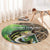 Personalized Bass Fishing Design Round Carpet Leaping Fish Graphic and Camouflage Green Water Splash Print - Wonder Print Shop