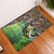 Personalized Bass Fishing Design Rubber Doormat Leaping Fish Graphic and Camouflage Green Water Splash Print - Wonder Print Shop